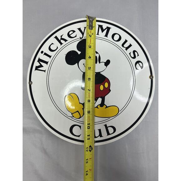 VINTAGE MICKEY MOUSE CLUB PORCELAIN SIGN Heavy Disney - Picture 3 of 3